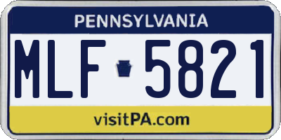 PA license plate MLF5821