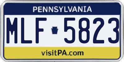 PA license plate MLF5823