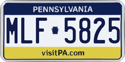 PA license plate MLF5825