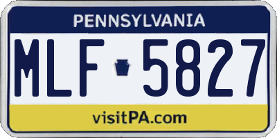 PA license plate MLF5827