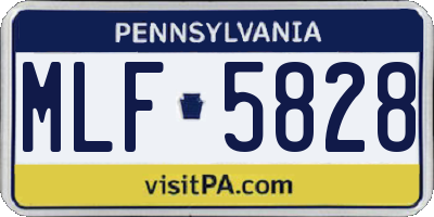 PA license plate MLF5828