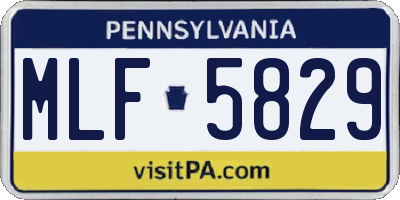 PA license plate MLF5829