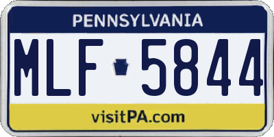 PA license plate MLF5844