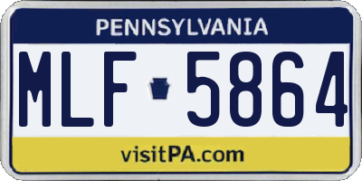 PA license plate MLF5864