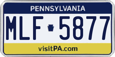 PA license plate MLF5877
