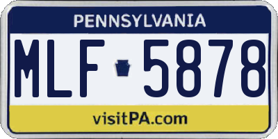 PA license plate MLF5878