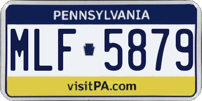 PA license plate MLF5879