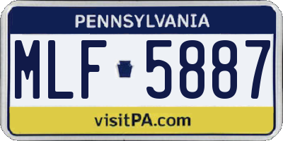 PA license plate MLF5887