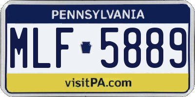 PA license plate MLF5889