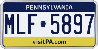 PA license plate MLF5897