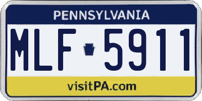 PA license plate MLF5911