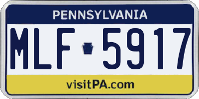 PA license plate MLF5917