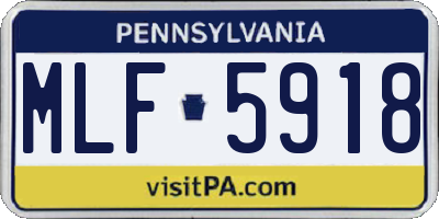 PA license plate MLF5918