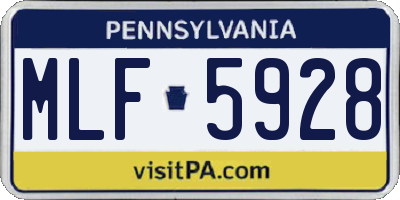 PA license plate MLF5928