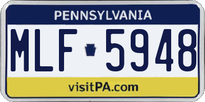 PA license plate MLF5948