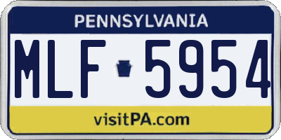PA license plate MLF5954