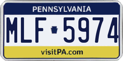 PA license plate MLF5974