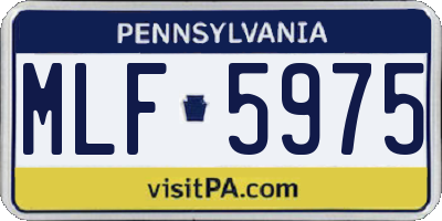 PA license plate MLF5975