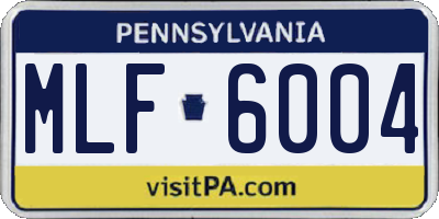 PA license plate MLF6004