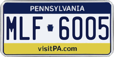 PA license plate MLF6005