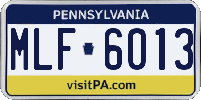 PA license plate MLF6013