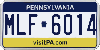 PA license plate MLF6014