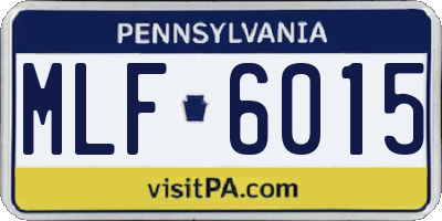 PA license plate MLF6015