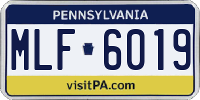 PA license plate MLF6019