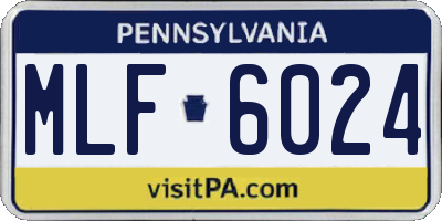 PA license plate MLF6024