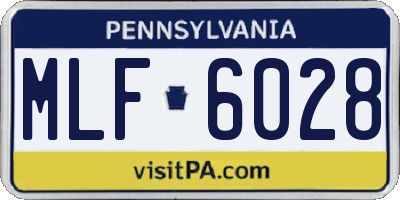 PA license plate MLF6028