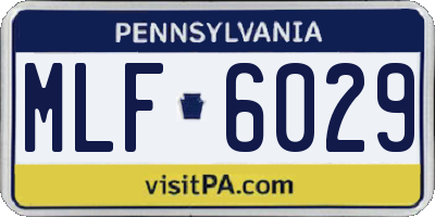 PA license plate MLF6029