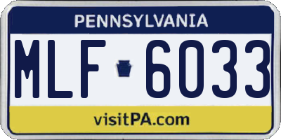 PA license plate MLF6033