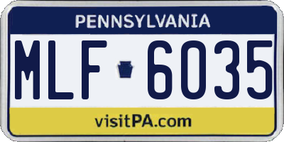 PA license plate MLF6035