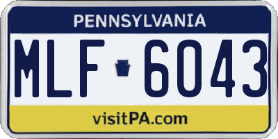 PA license plate MLF6043
