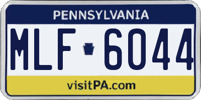 PA license plate MLF6044