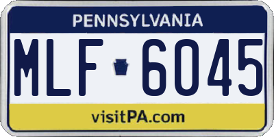 PA license plate MLF6045