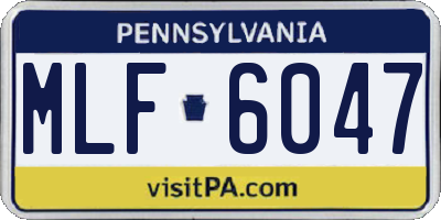 PA license plate MLF6047