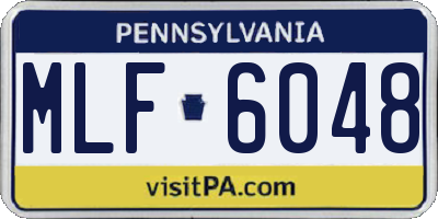 PA license plate MLF6048