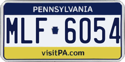 PA license plate MLF6054