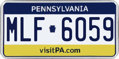 PA license plate MLF6059