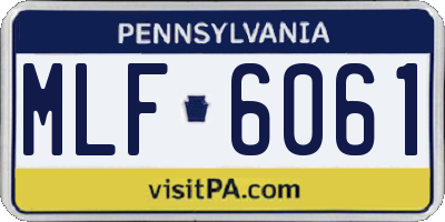 PA license plate MLF6061