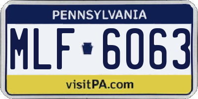 PA license plate MLF6063