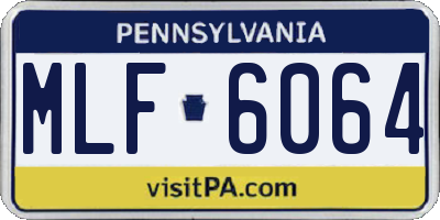 PA license plate MLF6064