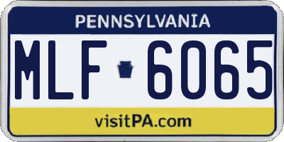 PA license plate MLF6065