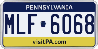 PA license plate MLF6068