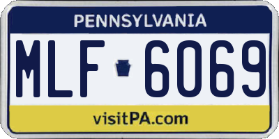 PA license plate MLF6069