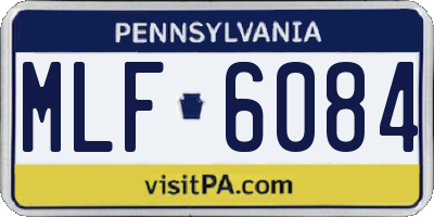 PA license plate MLF6084