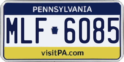 PA license plate MLF6085