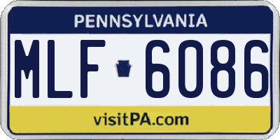PA license plate MLF6086