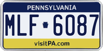 PA license plate MLF6087